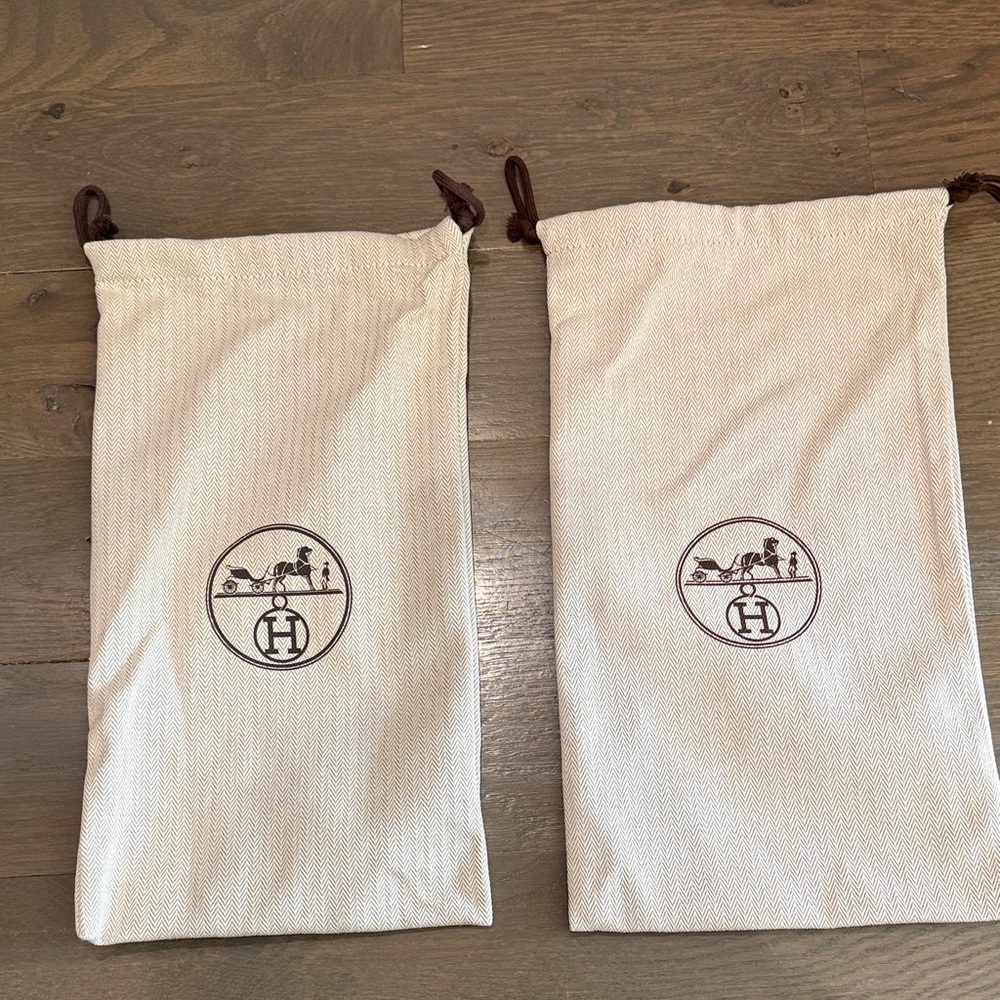 Set of two Hermes Drawstring Dustbags/Pouches. New!